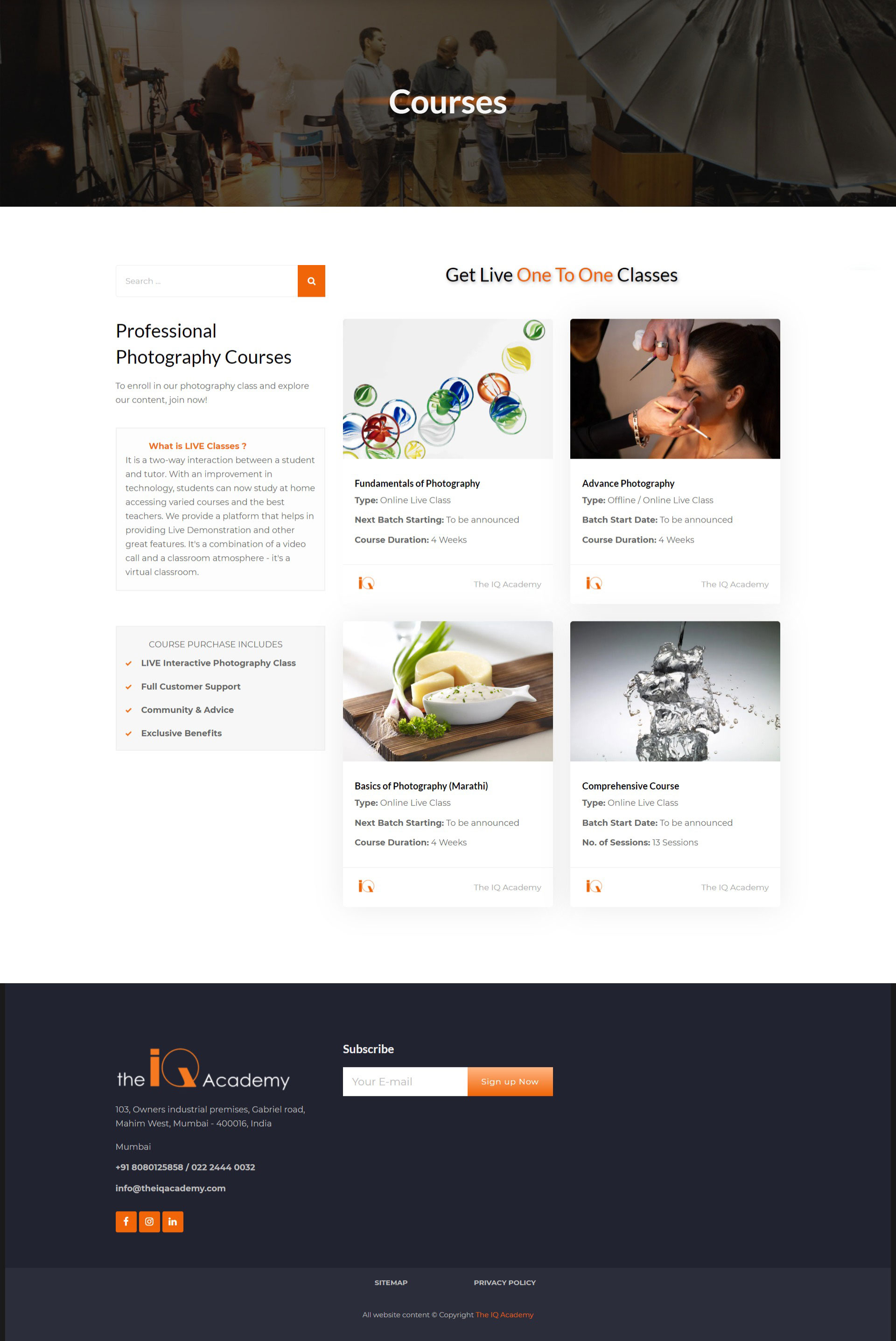 The IQ Academy Webpage Image